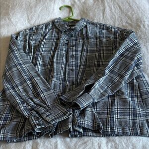 Madewell womens Navy and White Plaid Button Down Shirt